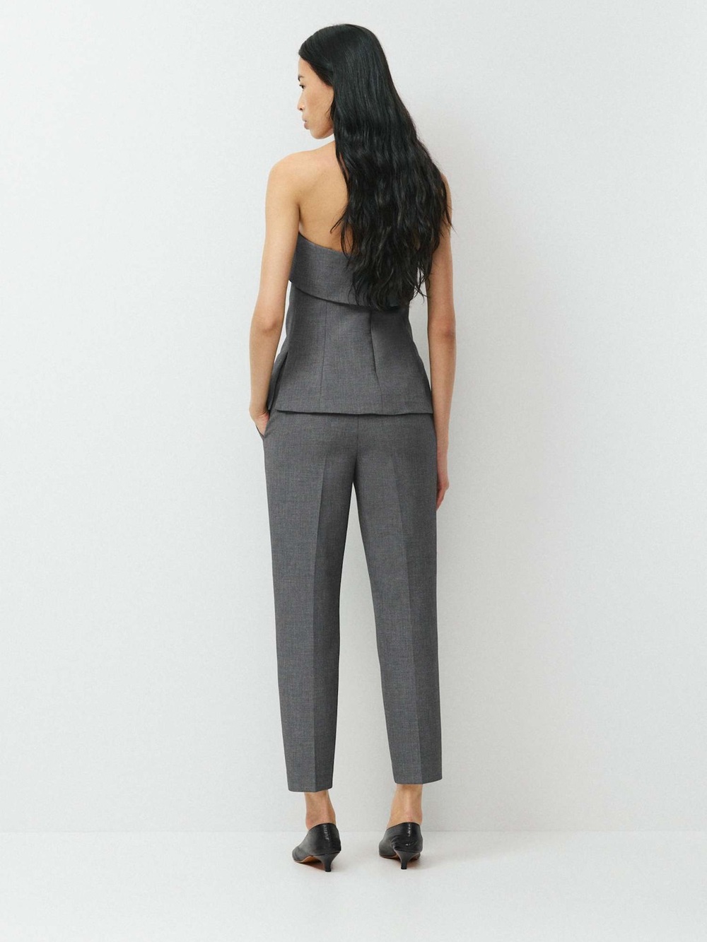 Aritzia Babaton Markova Pant Grey Melange Regular Size 4 business casual - Picture 2 of 15